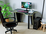 Компьютерный стол КЛ №9.1 (Черный / Желтый)